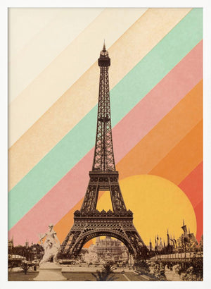 Tablou înramat „Eiffel Tower Rainbow” de Florent Bodart
