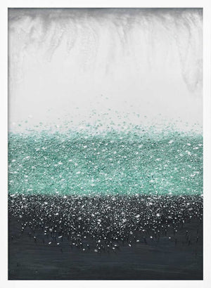 Tablou înramat „Crystal Rain Green” de Alyson Storms