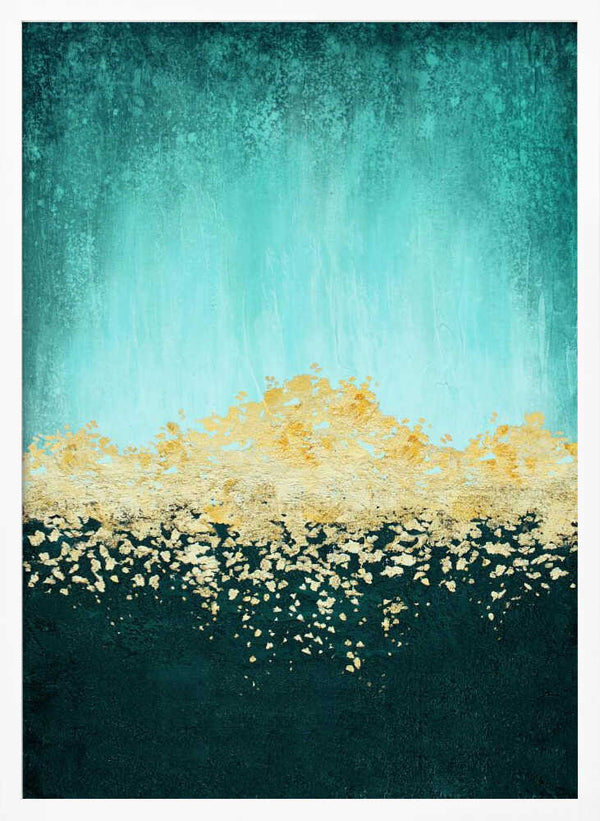 Tablou înramat „Golden Dawn Teal” de Alyson Storms