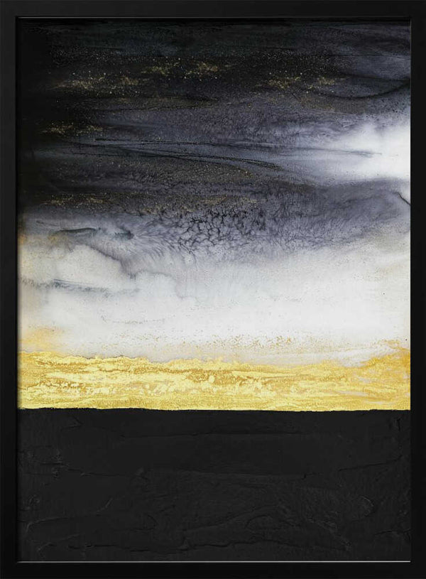 Tablou înramat „Noir and Gold” de Alyson Storms