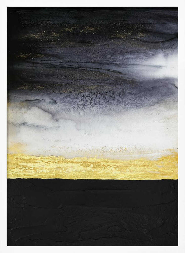 Tablou înramat „Noir and Gold” de Alyson Storms