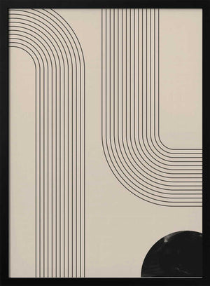 Tablou înramat „Black Minimal Line Art” de Melloi Art Prints
