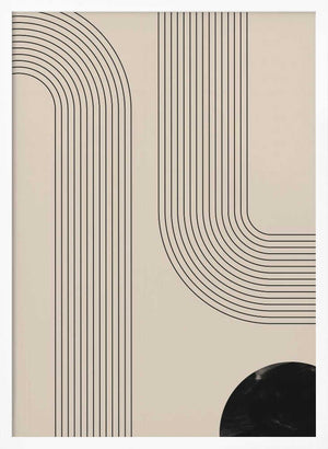 Tablou înramat „Black Minimal Line Art” de Melloi Art Prints