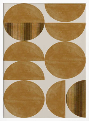 Tablou înramat „Golden Geometric Rhythm” de THE MIUUS STUDIO