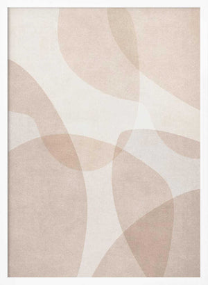 Tablou înramat „Abstract Beige Geometric Art” de Melloi Art Prints