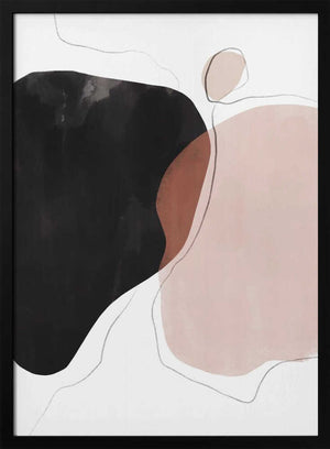 Tablou înramat „Black Pink Abstract Art” de Melloi Art Prints