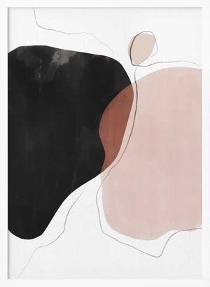 Tablou înramat „Black Pink Abstract Art” de Melloi Art Prints