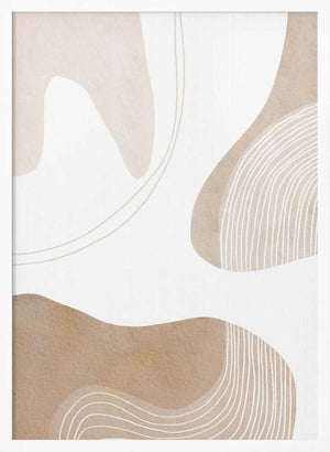 Tablou înramat „Abstract Earth Tones with Organic Lines” de Melloi Art Prints