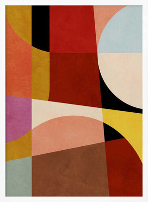 Tablou înramat „Warm Colors Bauhaus Geometry2” de Ana Rut Bre