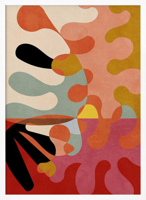 Tablou înramat „Warm Colors Bauhaus Geometry5” de Ana Rut Bre
