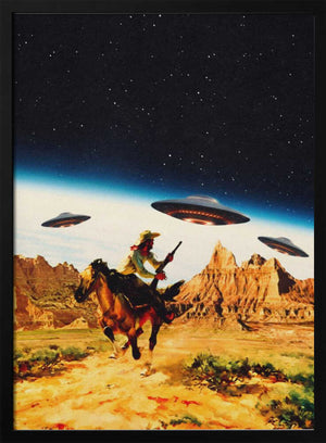 Tablou înramat „UFO Space Chase” de Taudalpoi