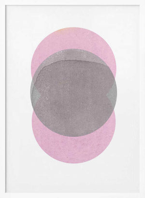 Tablou înramat „Gray Pink Circles” de Louise van Terheijden