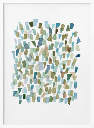 Tablou înramat „Green Mossy Seaglass” de Louise van Terheijden