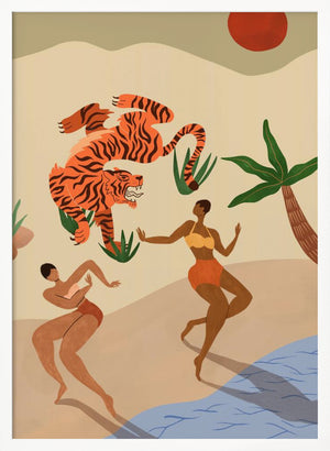 Tablou înramat „Dancing Tiger” de Arty Guava