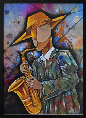 Tablou înramat „Jazz Sax Man” de Ricardo Maya