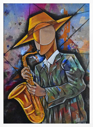 Tablou înramat „Jazz Sax Man” de Ricardo Maya