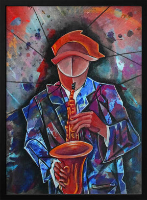 Tablou înramat „Sax Jazz Man” de Ricardo Maya