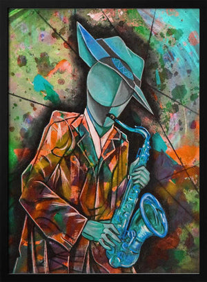 Tablou înramat „Street Musician” de Ricardo Maya