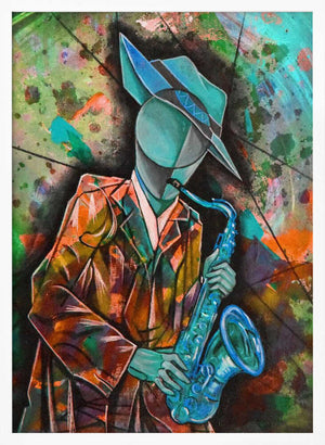 Tablou înramat „Street Musician” de Ricardo Maya