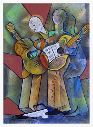 Tablou înramat „Street Musicians” de Ricardo Maya