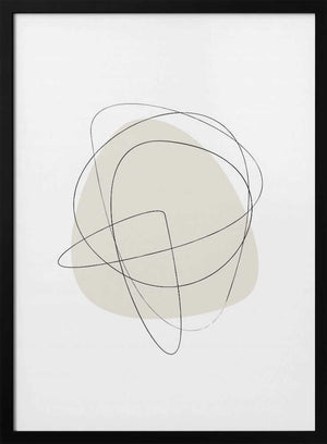 Tablou înramat „Beige Circles” de Oju Design