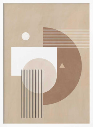 Tablou înramat „Neutral Semicircles Poster” de Elena Ristova