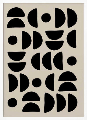 Tablou înramat „Geometric Semi Circles Pattern” de Elena Ristova
