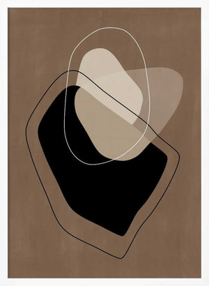 Tablou înramat „Layered Organic Shapes in Neutral Tones” de Elena Ristova