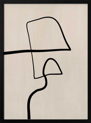 Tablou înramat „Single Black Line Artwork” de Elena Ristova