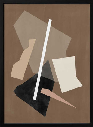 Tablou înramat „Brown Paper Cuts Painting” de Elena Ristova