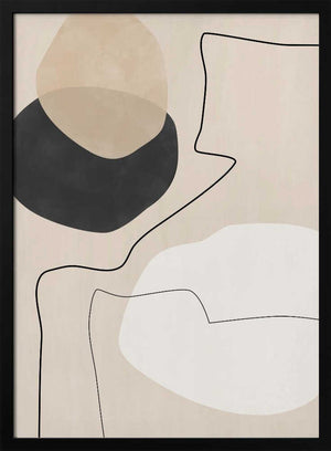 Tablou înramat „Organic Shapes &amp; Lines Painting” de Elena Ristova