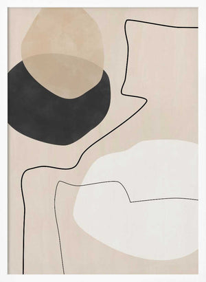 Tablou înramat „Organic Shapes &amp; Lines Painting” de Elena Ristova