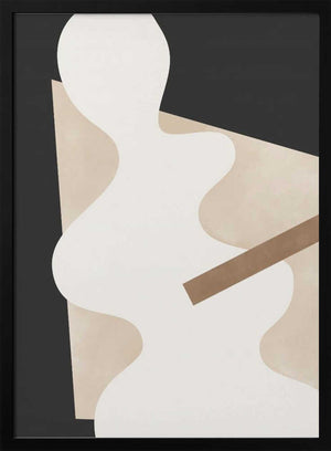 Tablou înramat „Beige Graphic Curves Art” de Elena Ristova
