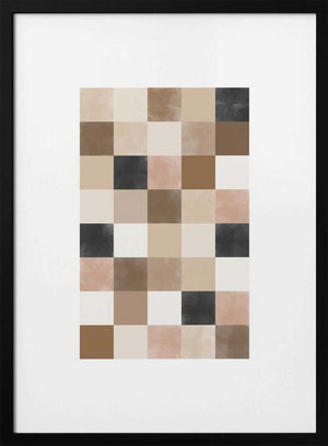 Tablou înramat „Geometric Pattern of Muted Earthy Tones” de Elena Ristova