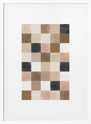 Tablou înramat „Geometric Pattern of Muted Earthy Tones” de Elena Ristova