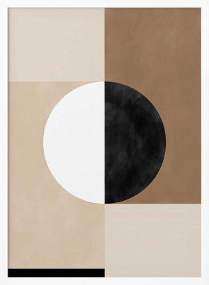Tablou înramat „Geometric Shapes with a Central Circle” de Elena Ristova