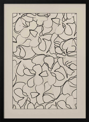 Tablou înramat „Seamless Pattern of Outlined Flowers” de Elena Ristova