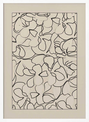 Tablou înramat „Seamless Pattern of Outlined Flowers” de Elena Ristova