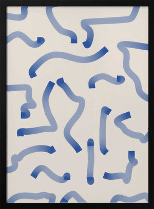Tablou înramat „Blue Meandering Paths” de Elena Ristova