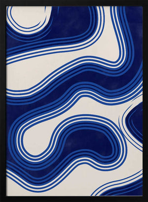 Tablou înramat „Blue Wave Patterns” de Elena Ristova