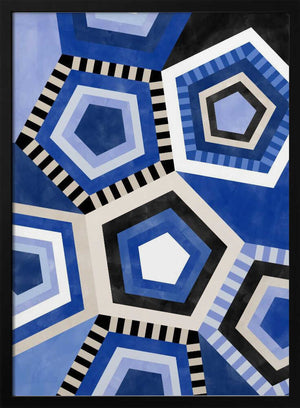 Tablou înramat „Geometric Pattern With Hexagonal Shape” de Elena Ristova