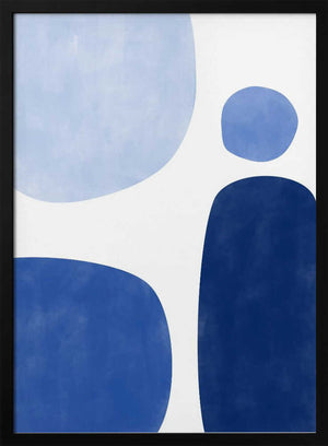 Tablou înramat „Blue Geometric Flow” de Elena Ristova