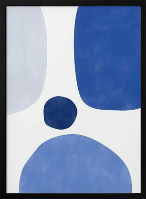 Tablou înramat „Blue Harmony Shapes” de Elena Ristova
