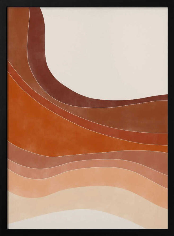 Tablou înramat „Layered Bands In Earthy Tones” de Elena Ristova