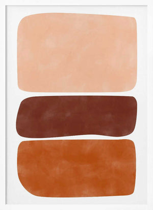 Tablou înramat „Three Stacked Earthy Toned Rectangles” de Elena Ristova