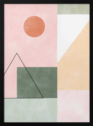 Tablou înramat „Pastel Tones With Minimalist Shapes” de Elena Ristova