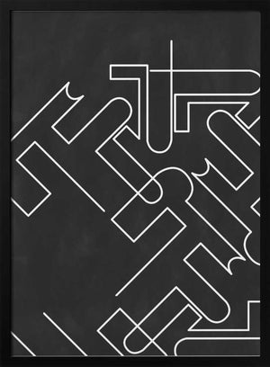 Tablou înramat „Geometric Maze Lines” de Elena Ristova
