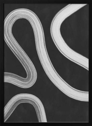 Tablou înramat „Curved Monochrome Paths” de Elena Ristova