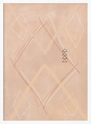 Tablou înramat „Abstract Geometric Art Beige Tones” de Elena Ristova