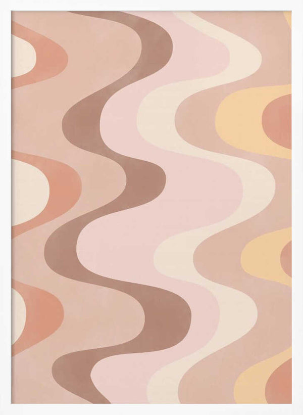 Tablou înramat „Retro-Style Wavy Patterns” de Elena Ristova